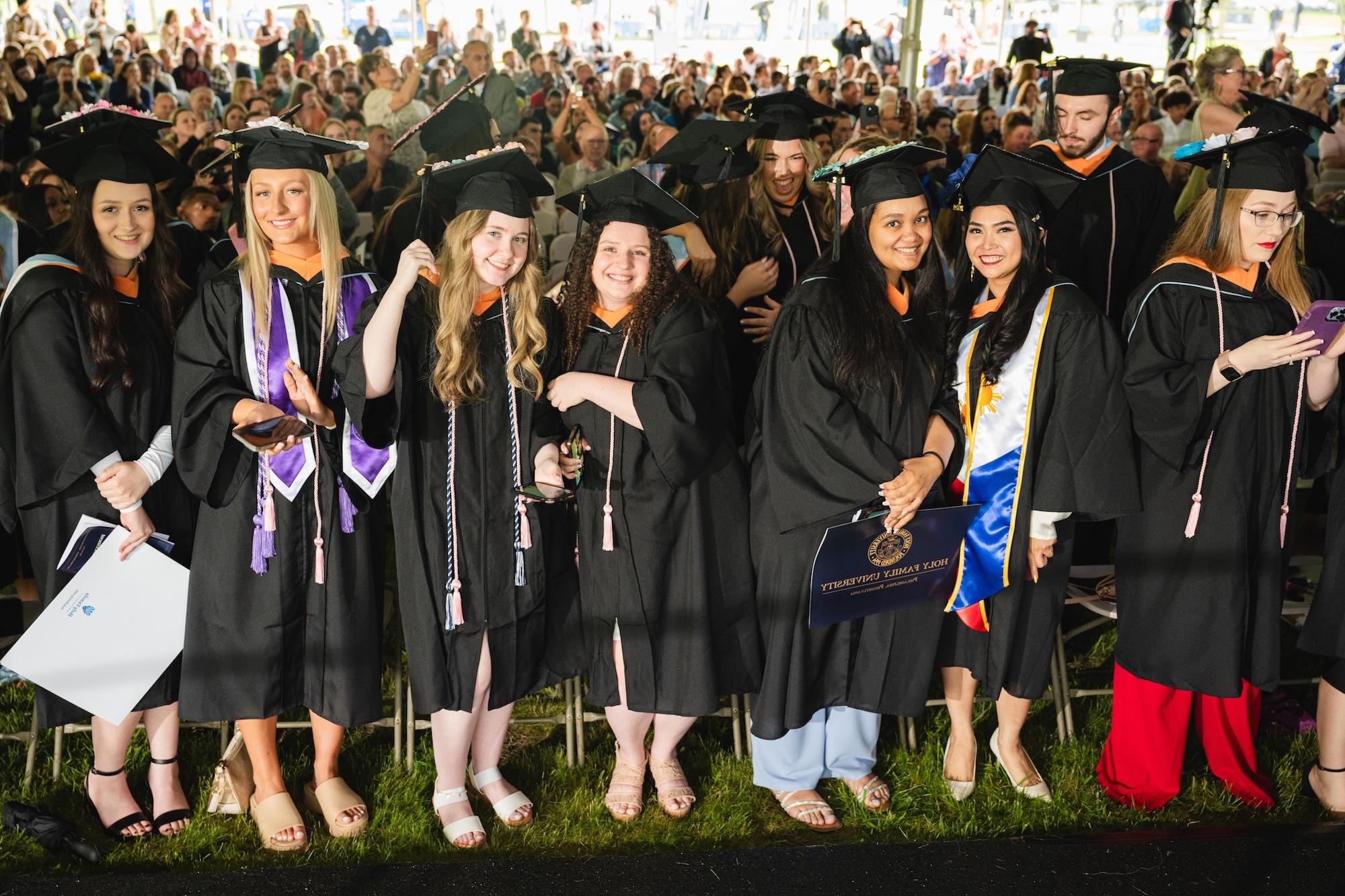 HFU students celebrating graduation at commencement